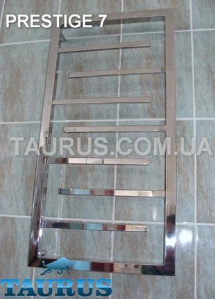 Полотенцесушитель prestige 7/850х450 из нержавеющей стали от тм taurus. гибридный, водяной и электро