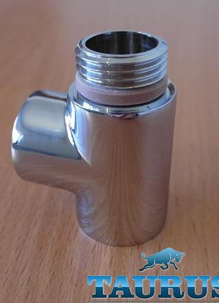 Трійник premium хром 1/2" з ущільнювальним кільцем для рушникосушок комбінованих (електро+вода)