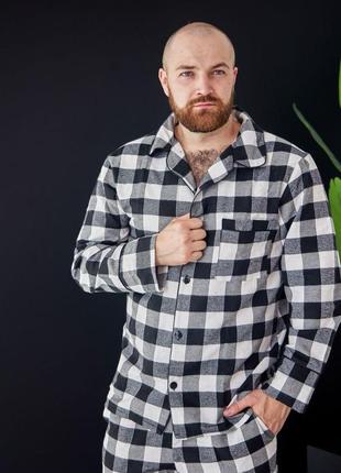 Мужская пижама байковая домашний костюм р.s,m,l,xl