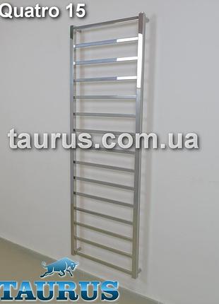 Полотенцесушитель для большой ванной комнаты quatro 15/1550х450. плоский дизайн. квадратные трубы 20х10, 30х30