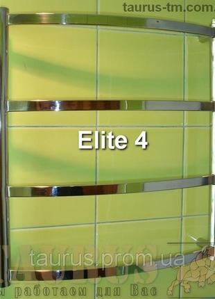 Маленький н/ж полотенцесушитель elite 4/ 450х450 мм с дугообразной прямоугольной трубы. электро. украина