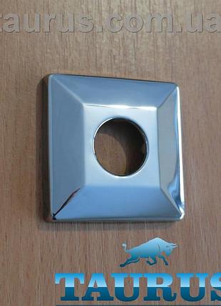 Квадратна об'ємна декоративна чашка cube 56x56 volume chrome (фланець), хром, висота 10 мм 1/2"