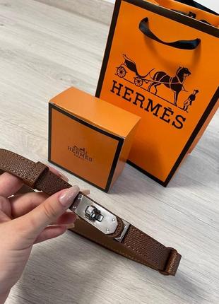 Ремень женский пакет и коробка набор, пояс 2см кожа из кожи пудра золото комплект упаковки...