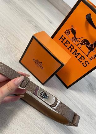 Ремень женский пакет и коробка набор, пояс 2см кожа из кожи пудра золото комплект упаковки...