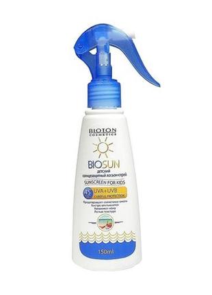 Дитячий сонцезахисний лосьйон-спрей bioton cosmetics biosun, spf 45, 150 мл