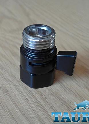 Чёрный компактный micro кран eco black (польша, 1/2") для скрытого подключения полотенцесушителей