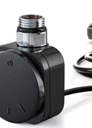 Чёрный тэн heatq nord black: регулятор 30,45,60с + таймер 4ч. + led; для полотенцесушителя, польша 1/2