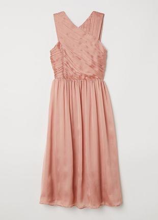 Женское новое нежное коктейльное праздничное платье h&m gold