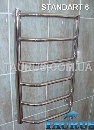 Полотенцесушитель узкий для ванной standart 6/650x400 мм. стойки d32, выступающая перемычка d20