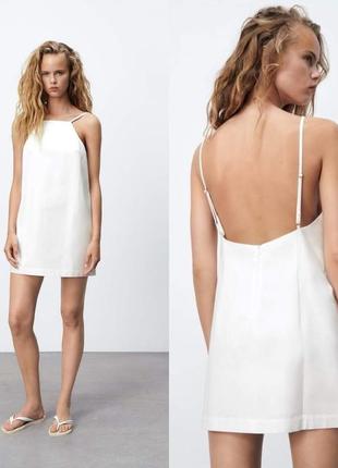 Короткое белое сарафан zara