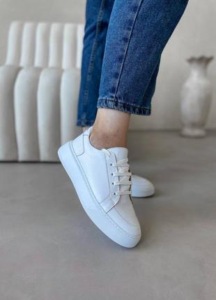 Кеди кросівки шкіряні білі