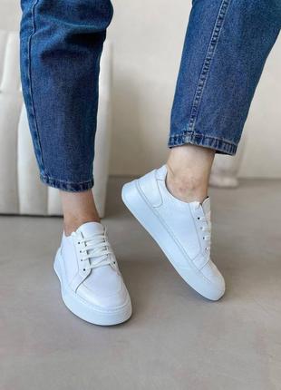 Кеди кросівки шкіряні білі
