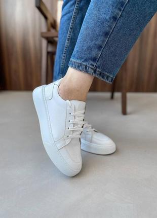 Кеди кросівки шкіряні білі