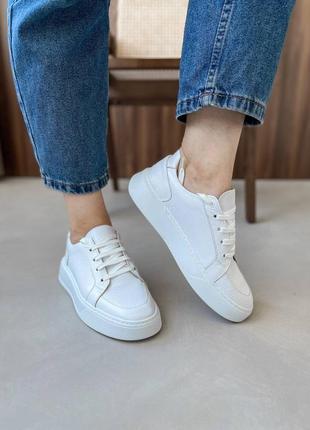 Кеди кросівки шкіряні білі