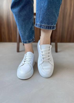 Кеди кросівки шкіряні білі