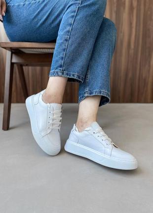 Кеди кросівки шкіряні білі