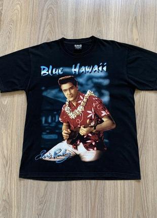 Чоловіча вінтажна футболка з принтом elvis presley blue hawai