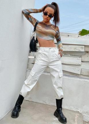 Кроп топ лонгслив абстракция тай дай shein