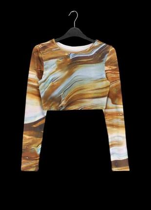 Кроп топ лонгслив абстракция тай дай shein