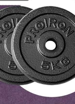 Набір чавунних вагових пластин proiron 5 кг (2 шт.)