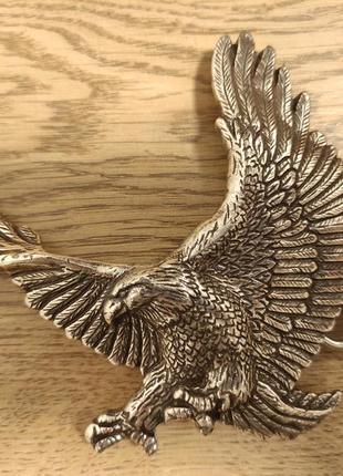 Ковбойський ремінь орел пряжка пояс коричневий шкіряний7 фото
