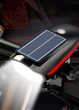 Ліхтар велосипедний з сигналом акумуляторний і сонячною зарядкою s7599 r_285