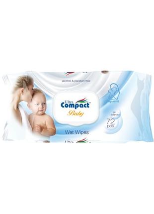 Ultra compact волога серветка дитяча 72шт з клапаном