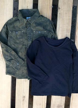 Набор черный реглан и рубашка милитари 🔥