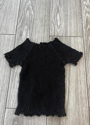 Черная футболка жатка для девочки