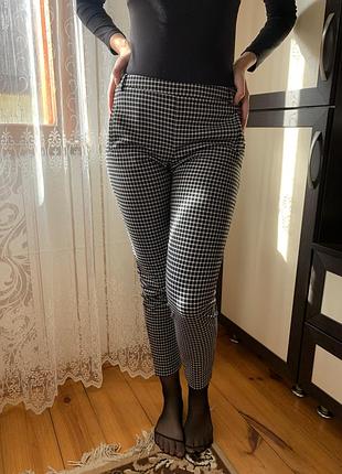 Штани жіночі, брюки у клітинку, теплі, жіночі штани