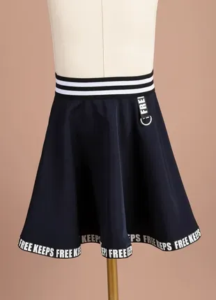 Юбка для девочек 3970-2 синяя на резинке