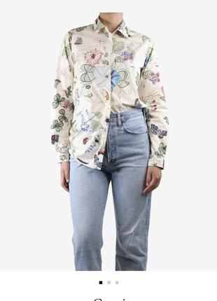 Gucci жіноча оригінальна сорочка у квітковий принт!