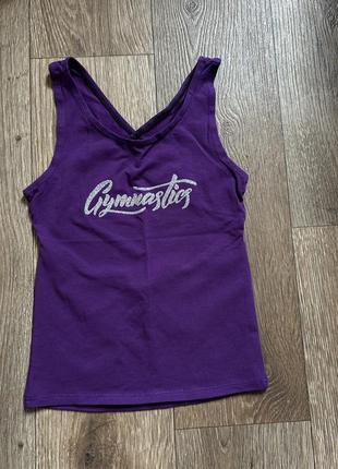 Майка топ для гимнастики спорта  134см хлопок
