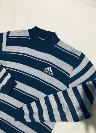 Свитер nde adidas в полоску красивый гольф кофта свитшот2 фото