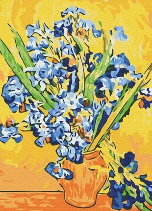 Картина за номерами brushme 40x50см "іриси у вазі. вінсент ван гог" bs52876