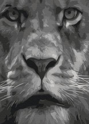 Картина за номерами brushme 40x50см "лев в чорно-білих тонах" bs52386
