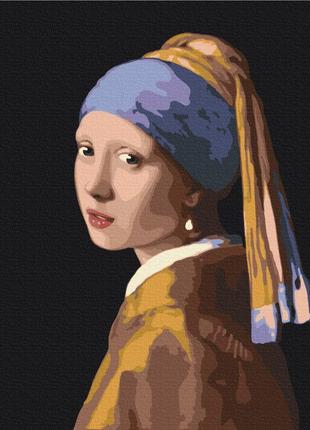 Картина за номерами brushme 48x60см "дівчина з перловою сережкою" bs223l