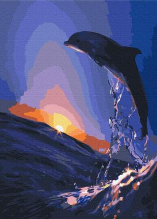 Картина за номерами brushme 48x60см "захід дельфіна" bs5186l