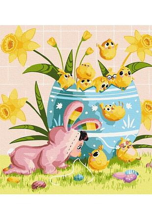 Картина за номерами brushme 40x40см "великоднє полювання © artdi.ua" sbs021