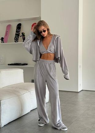 Велюровый спортивный костюм тройка 3 в 1