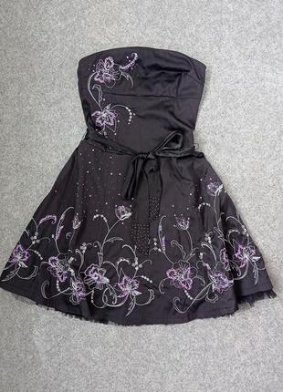 Платье jane norman без бретелей черное uk 12