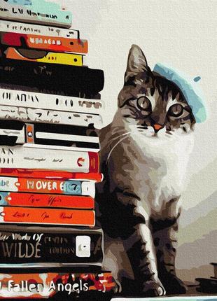 Картина за номерами brushme 48x60см "кіт читайлик" bs51708l