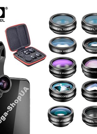 Набор объективов для телефона 10в1 deluxe apexel. линзы для смартфона g32a