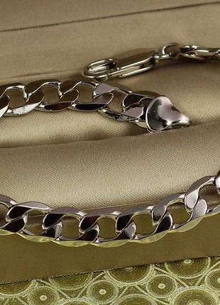 Браслет xuping jewelry панцирний 20,5 см 8 мм сріблястий1 фото