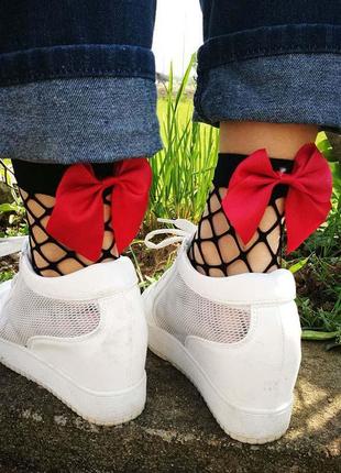 Шкарпетки в сітку з бантом (уцінка)