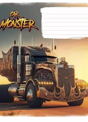 Тетрадь ученическая "monster cars" 012-3243l-2 в линию, 12 листов