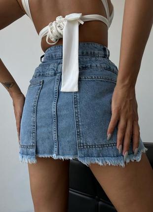 Джинсовая юбка-шорты2 фото