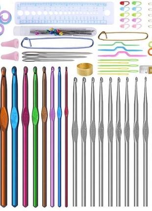 Набор для вязания, разноцветных алюминиевых крючков для вязания, швейные принадлежности. 100 шт3 фото
