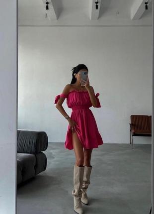 Жіноче плаття з опущеними плічками2 фото