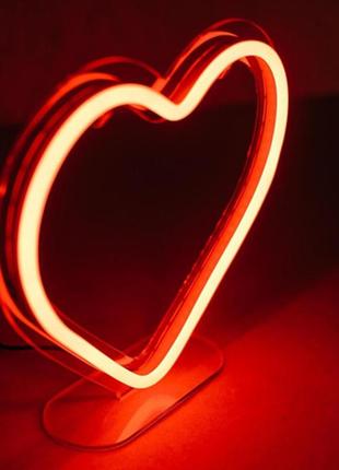 Неонова led вивіска neonflexglow "серце" 30х30см